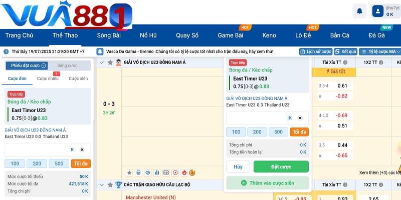 Thủ tục đặt cược tại nền tảng được tối ưu các bước nhanh chóng